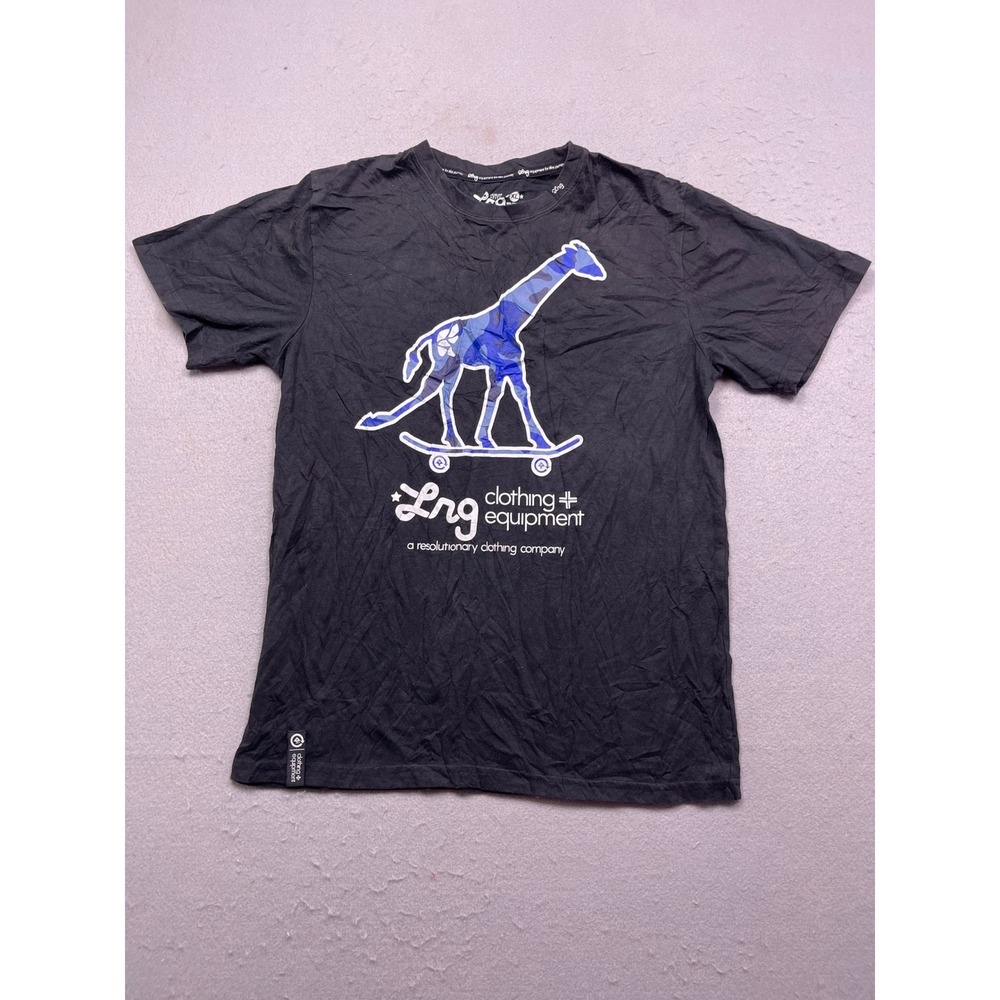 LRG T Shirt Cotton Polyester Black Giraffe Skateboard XL Mens